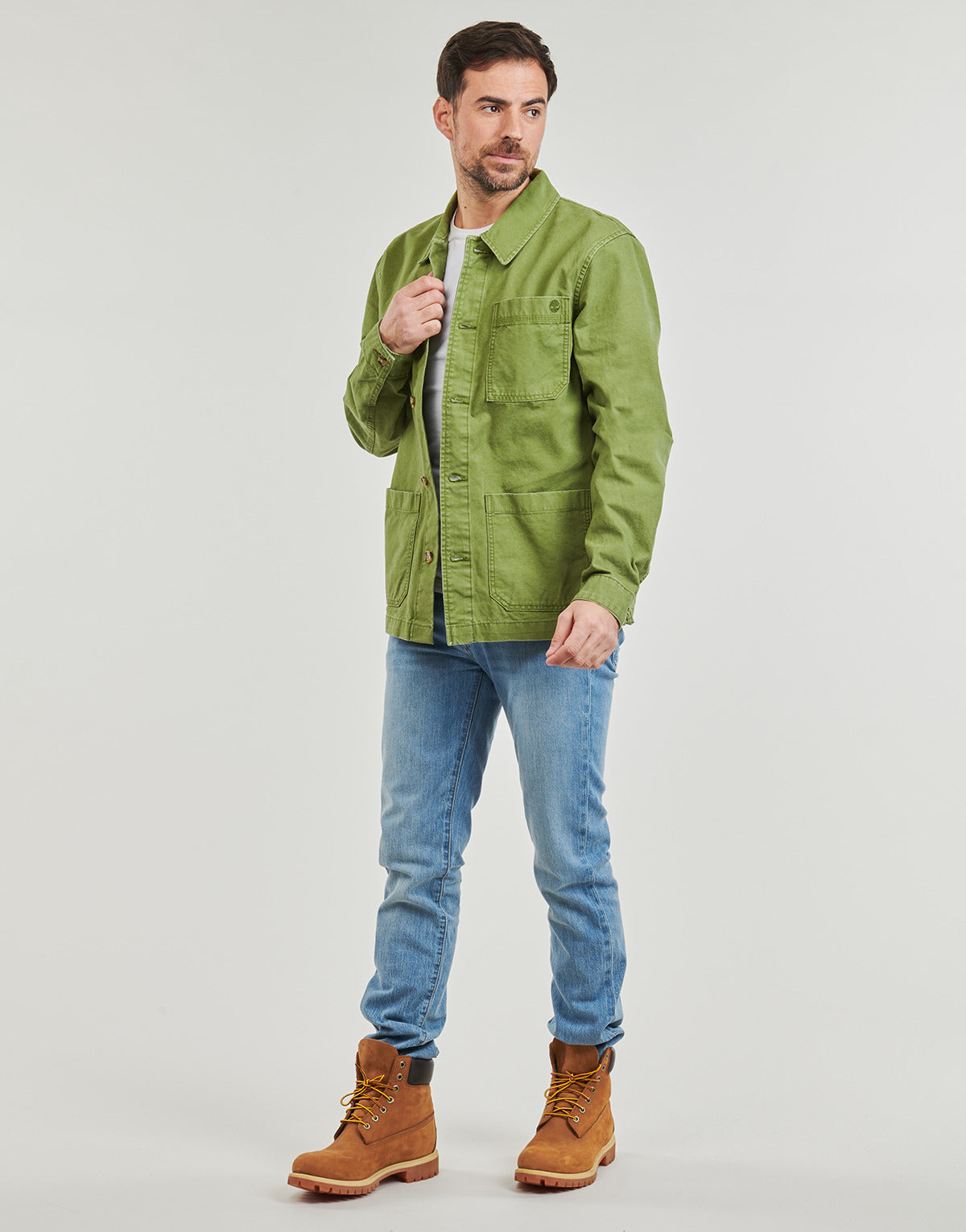 Giubbotto Uomo Timberland  Washed Canvas Chore Jacket  Kaki