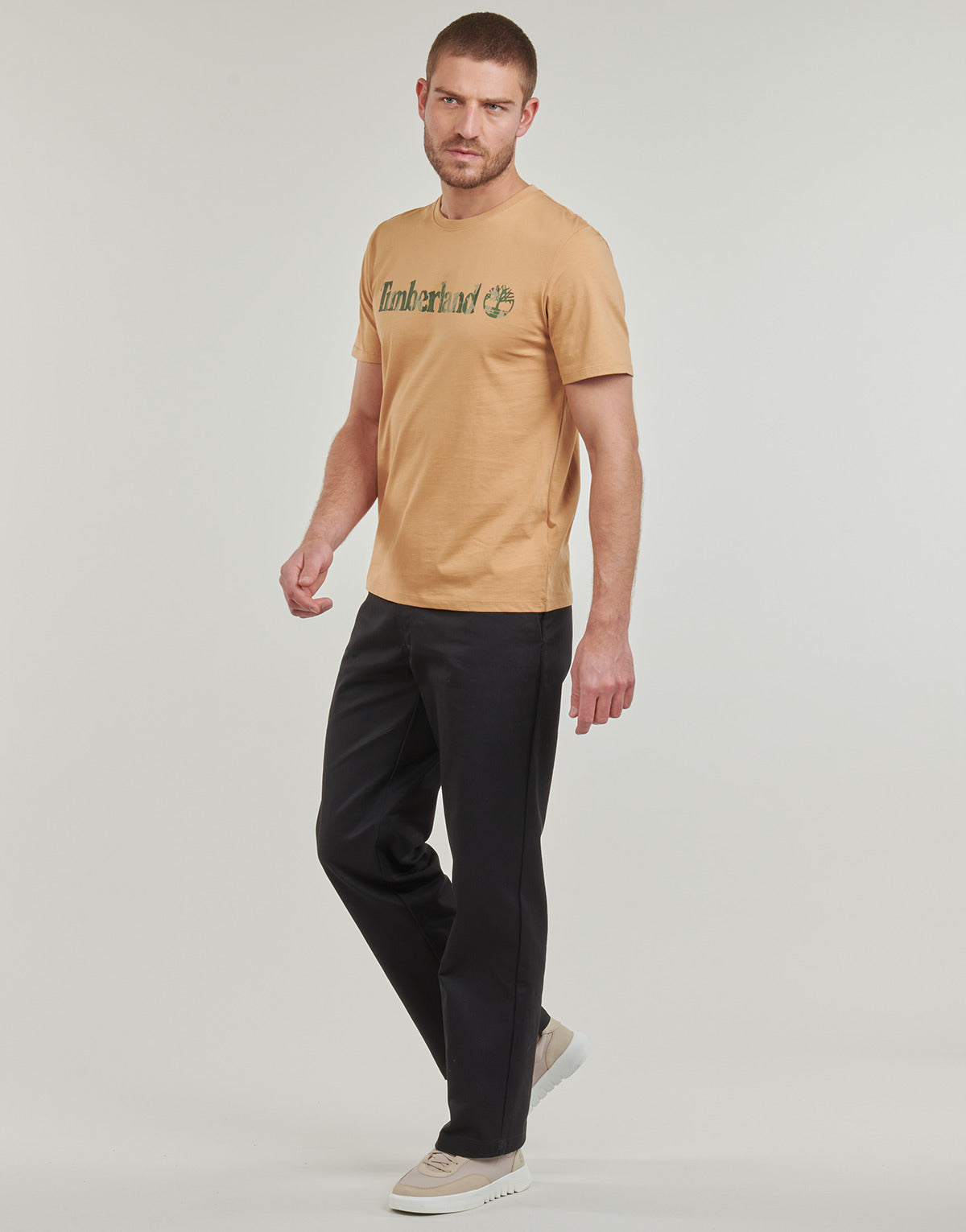 T-shirt Uomo Timberland  Camo Linear Logo Short Sleeve Tee  Beige