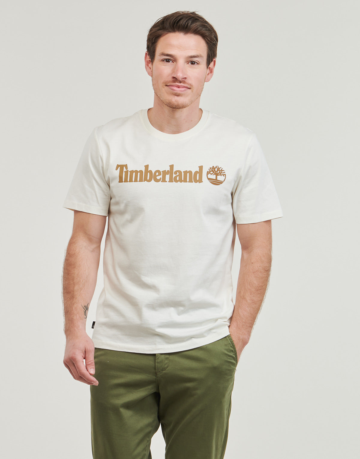 T-shirt Uomo Timberland Linear Logo Short Sleeve Tee Bianco