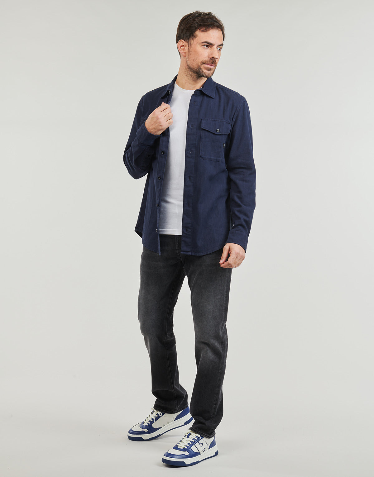 Camicia a maniche lunghe Uomo G-Star Raw  marine slim shirt l\s  Marine