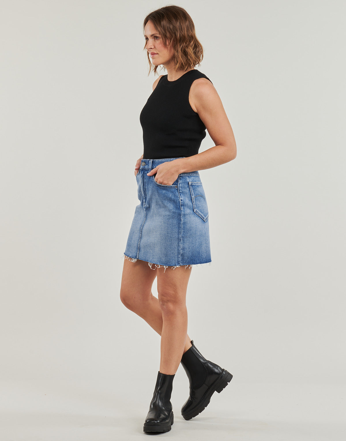 Gonna Donna G-Star Raw  viktoria short skirt raw edge wmn  Blu