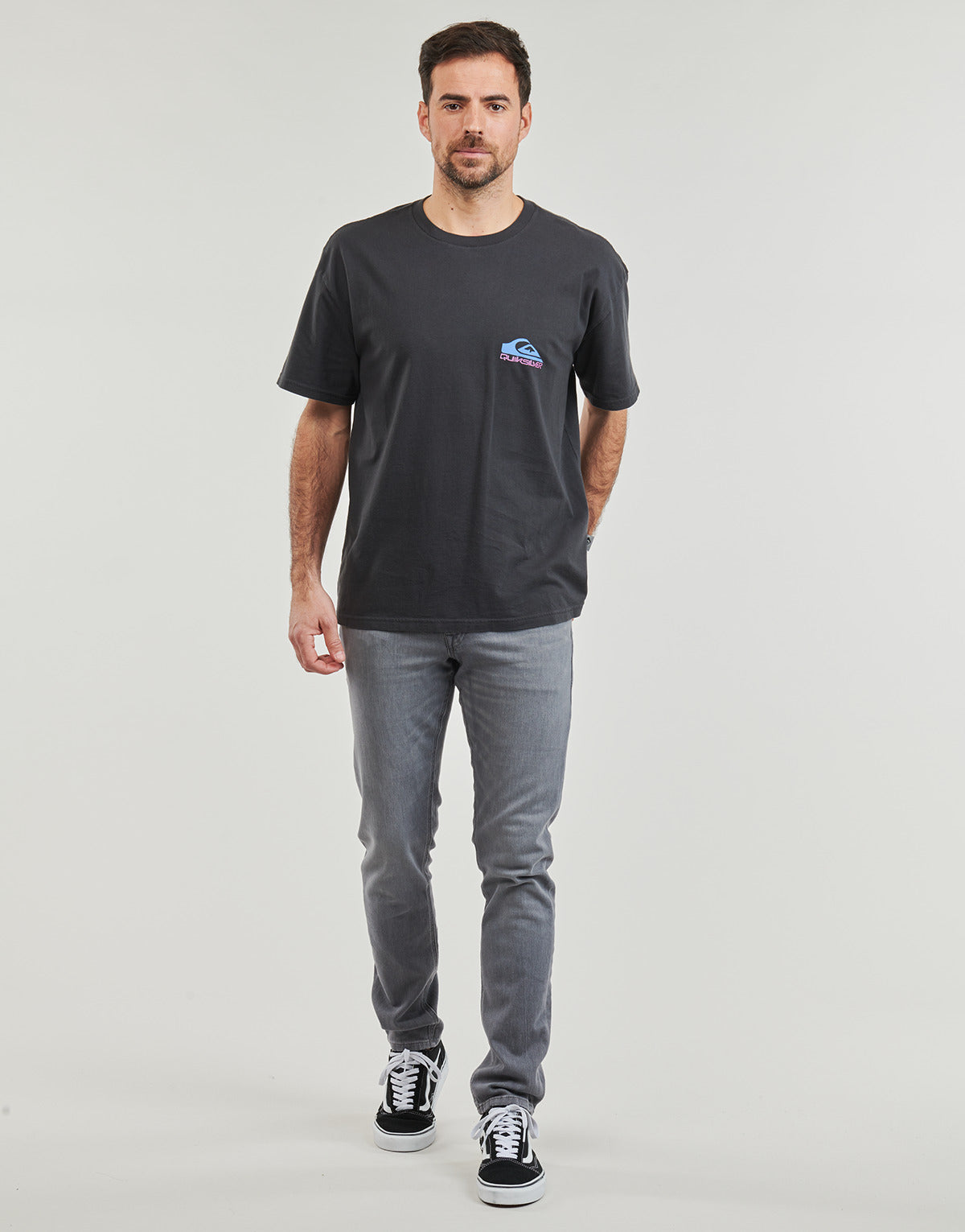 T-shirt Uomo Quiksilver  TAKE US BACK LOGO SS  Nero