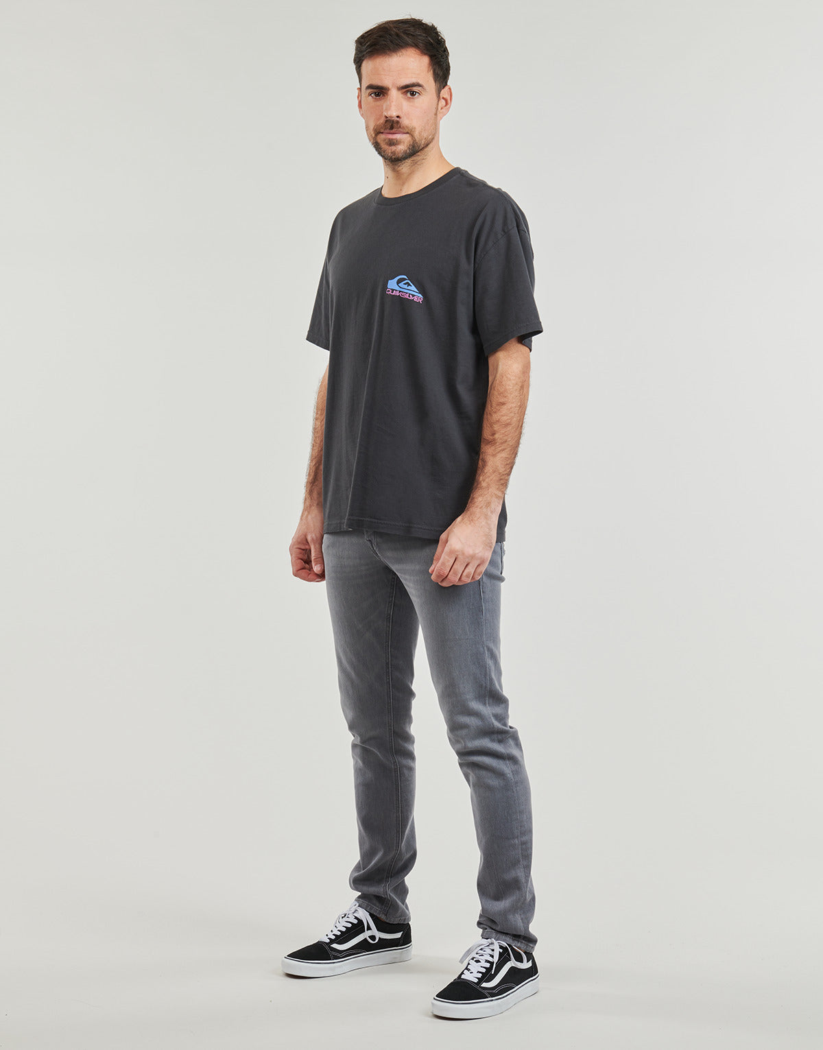 T-shirt Uomo Quiksilver  TAKE US BACK LOGO SS  Nero