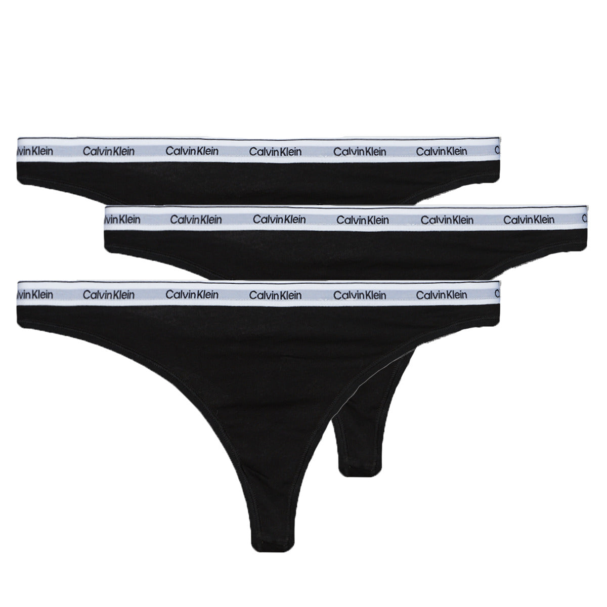 Perizoma Donna Calvin Klein Jeans  THONG 3PK X3  Nero