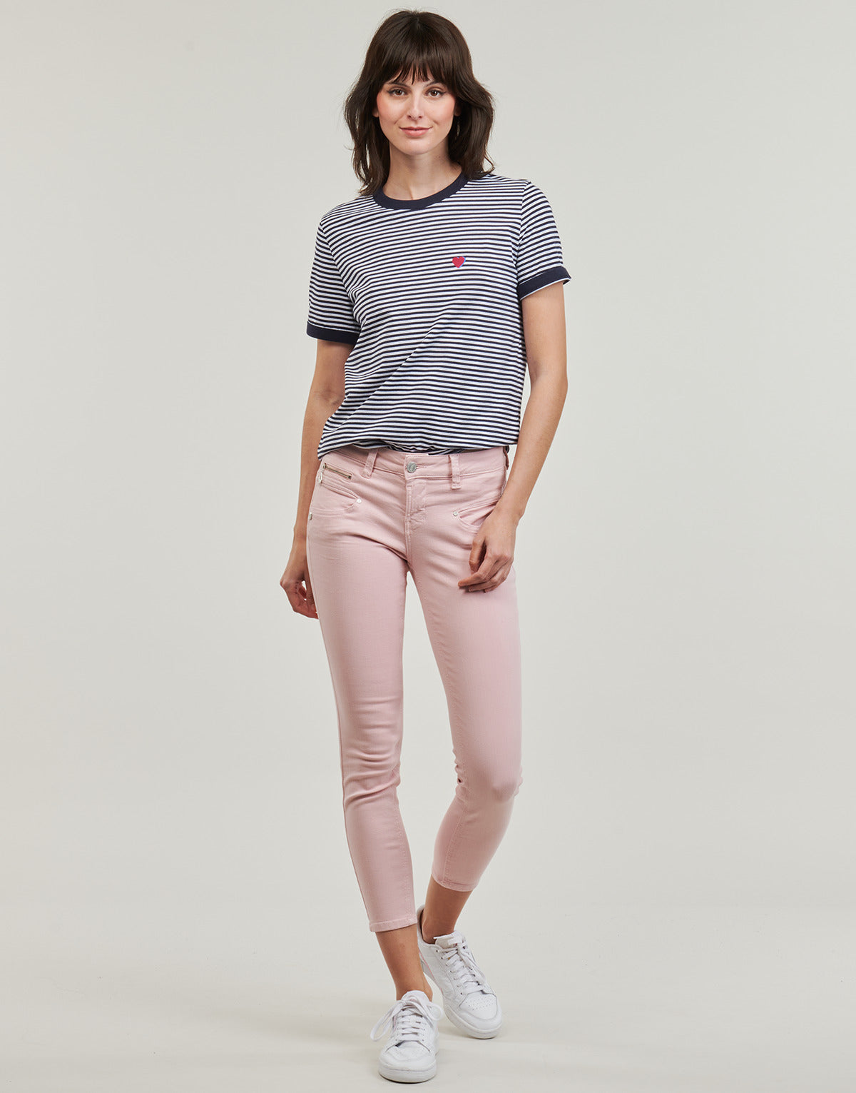 Jeans Slim Donna Freeman T.Porter ALEXA CROPPED MAGIC COLOR Rosa