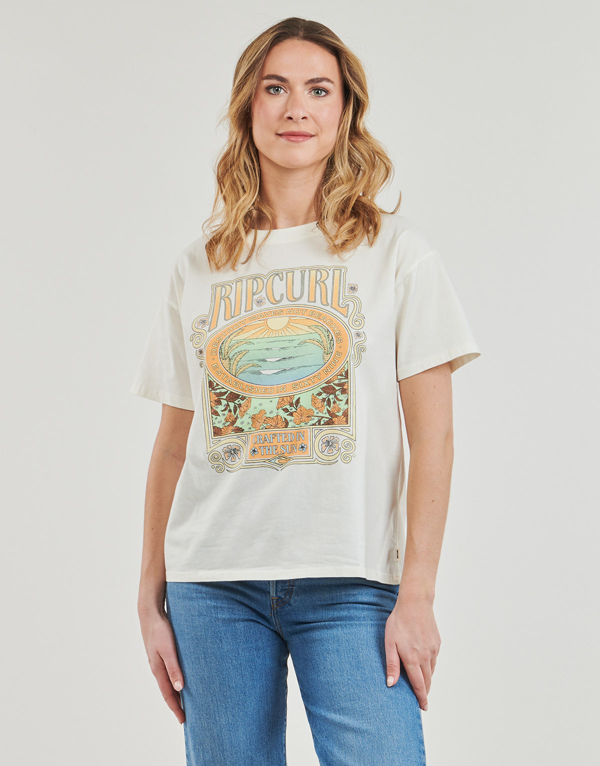 T-shirt Donna Rip Curl  LONG DAYS RELAXED TEE  Bianco