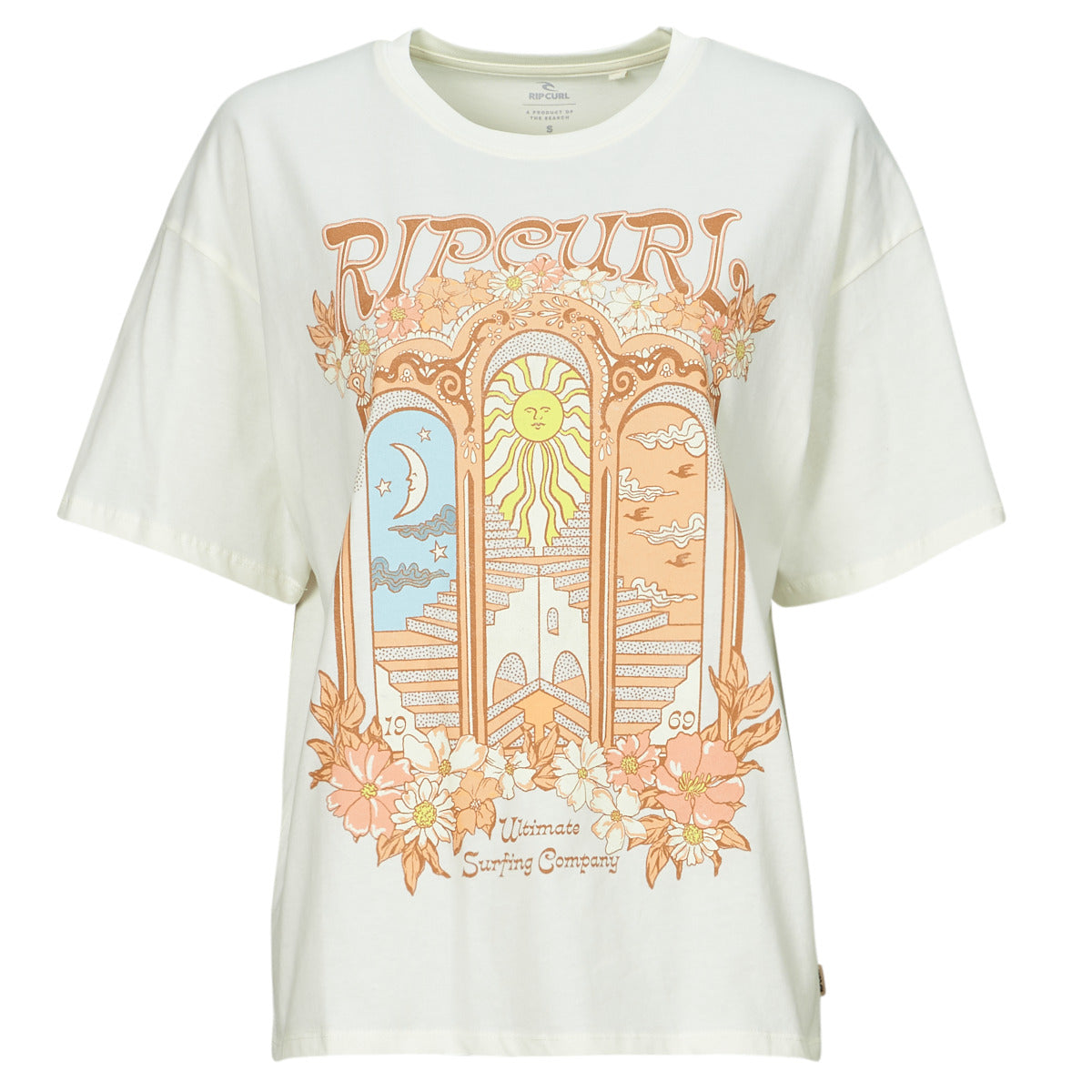 T-shirt Donna Rip Curl  TROPICAL TOUR HERTIAGE TEE  Beige