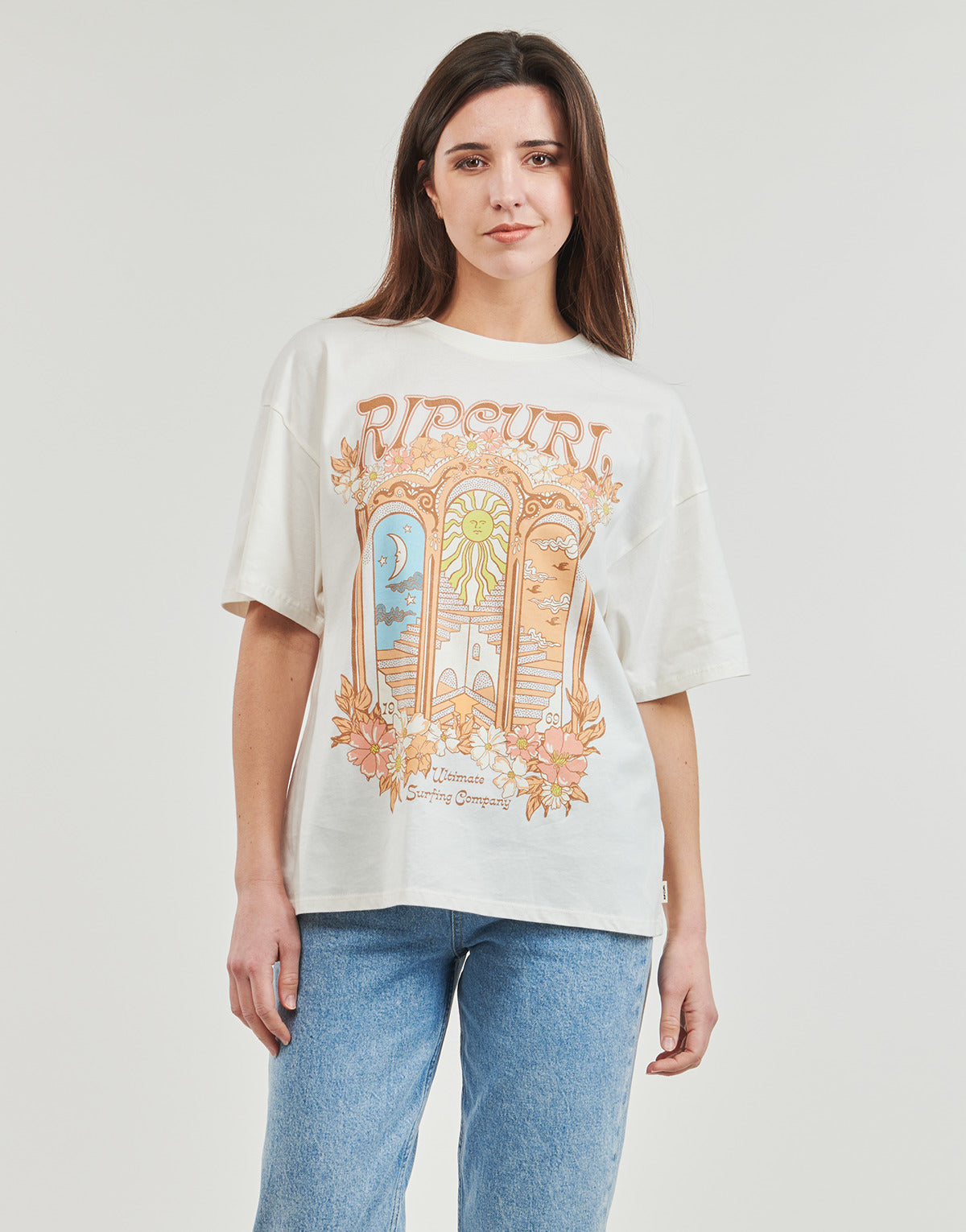 T-shirt Donna Rip Curl  TROPICAL TOUR HERTIAGE TEE  Beige