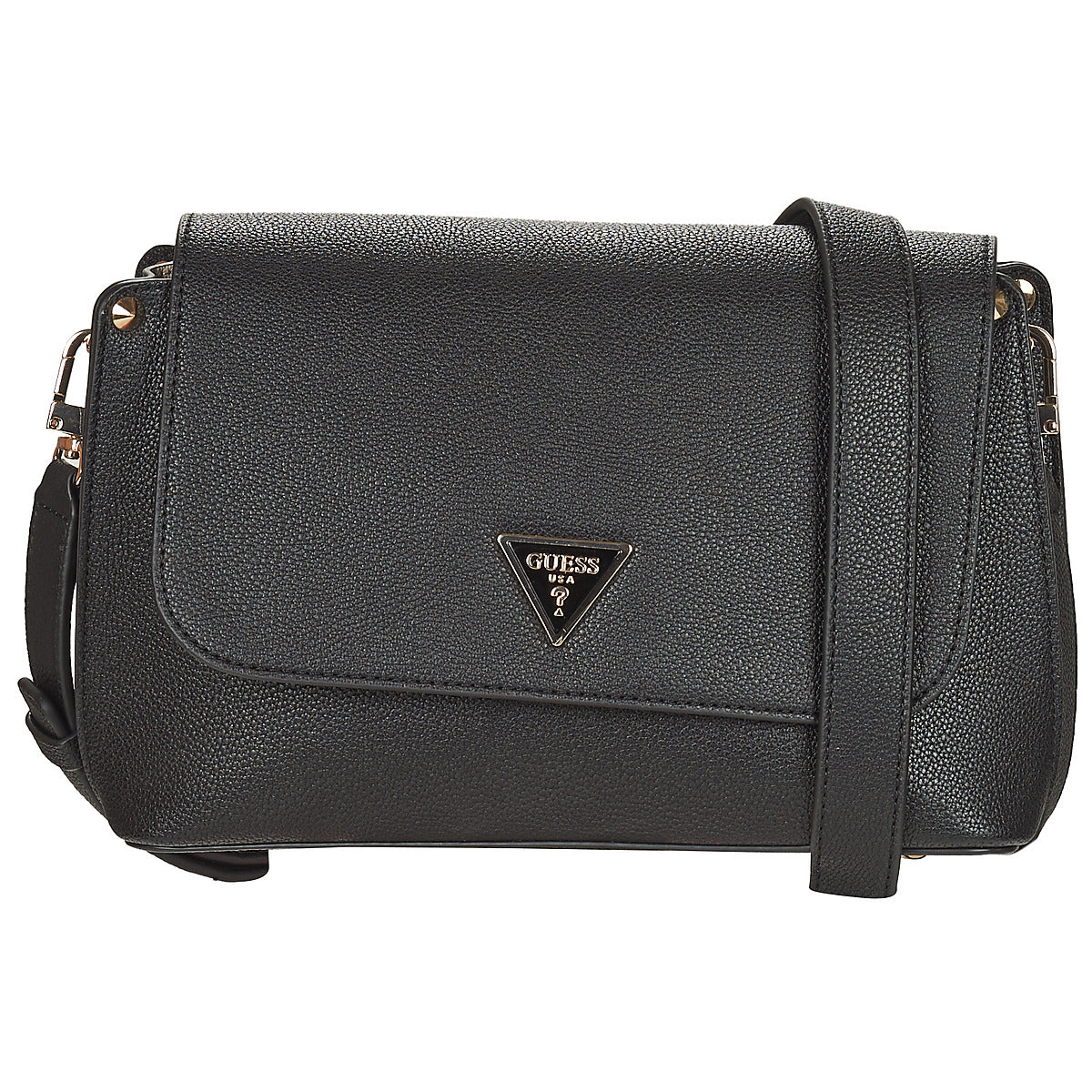 Borsa a tracolla Donna Guess  MERIDIAN FLAP CROSSBODY  Nero