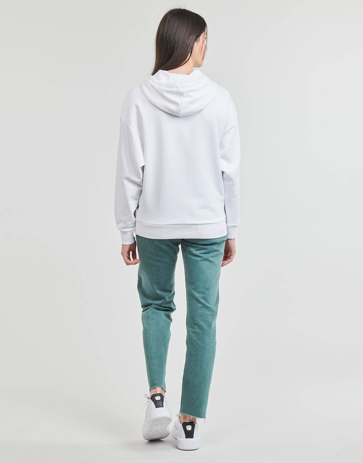 Felpa Donna Puma  ESS+ BLOSSOM SCRIPT HOODIE TR  Bianco