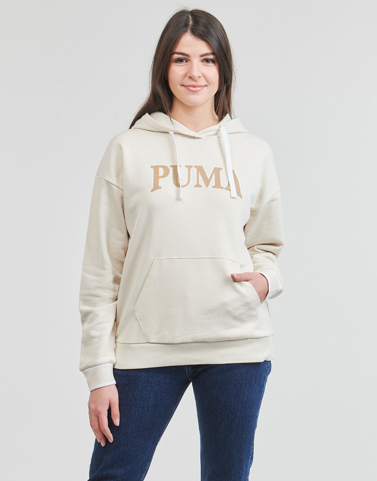 Felpa Donna Puma  PUMA SQUAD HOODIE TR  Beige