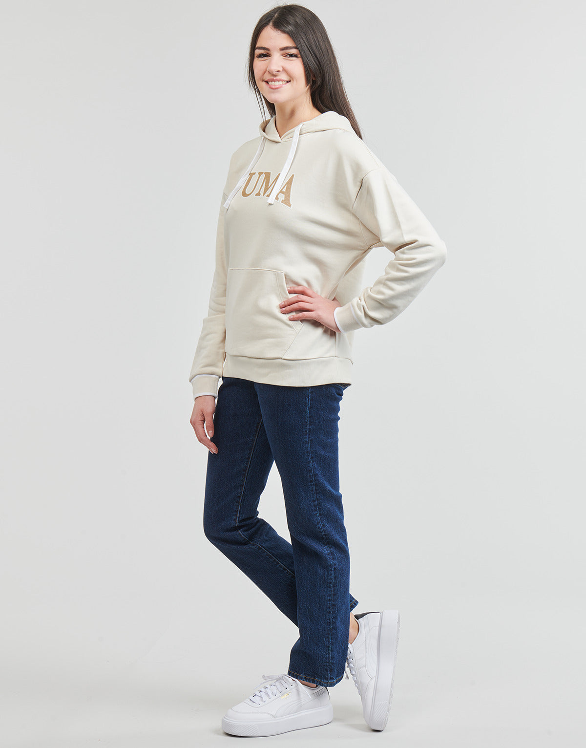 Felpa Donna Puma  PUMA SQUAD HOODIE TR  Beige