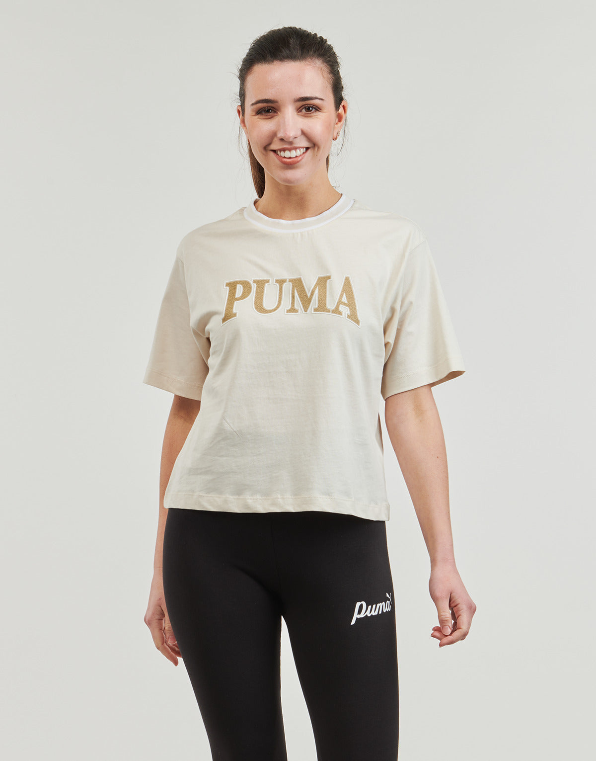 T-shirt Donna Puma  PUMA SQUAD GRAPHIC TEE  Beige