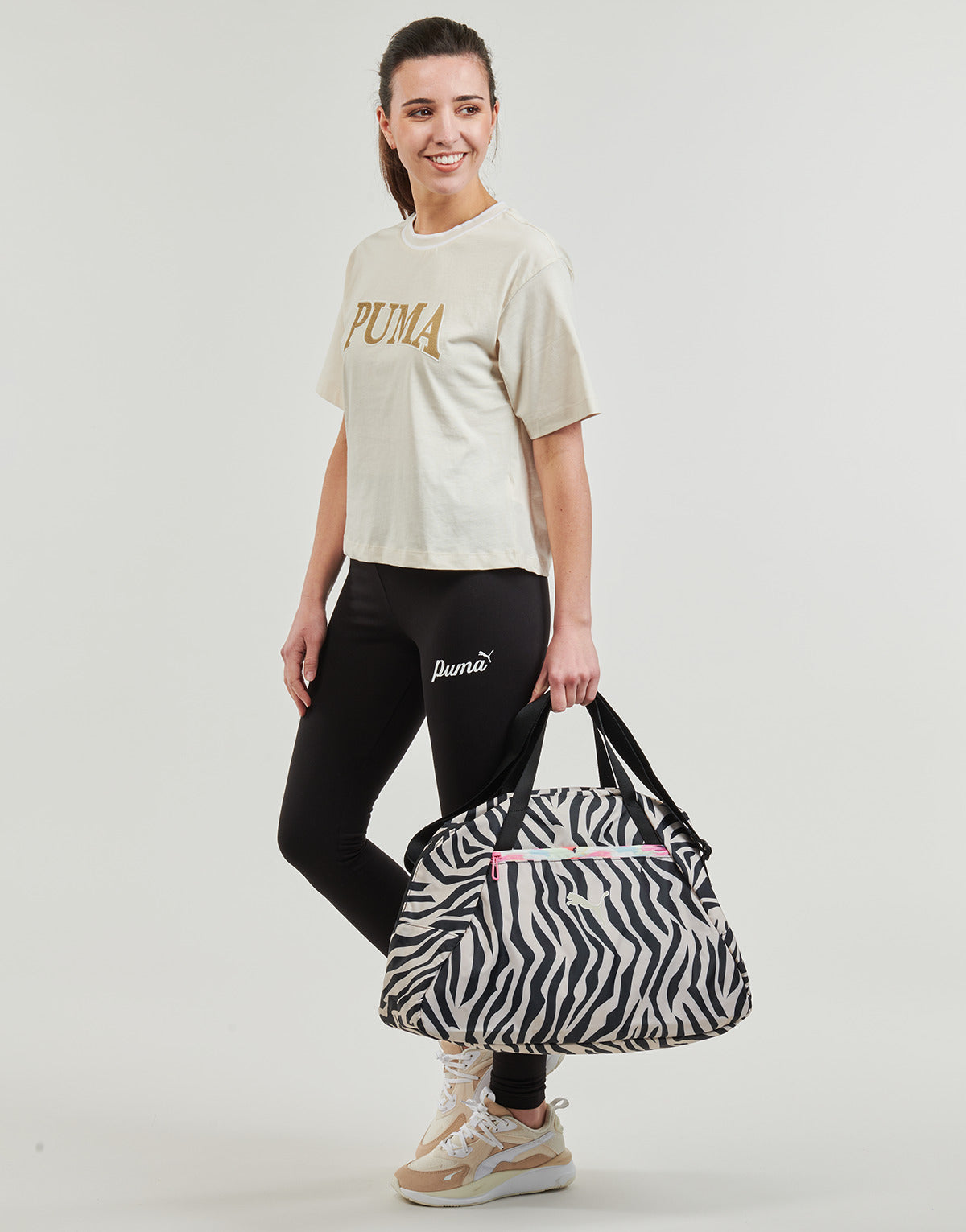 T-shirt Donna Puma  PUMA SQUAD GRAPHIC TEE  Beige