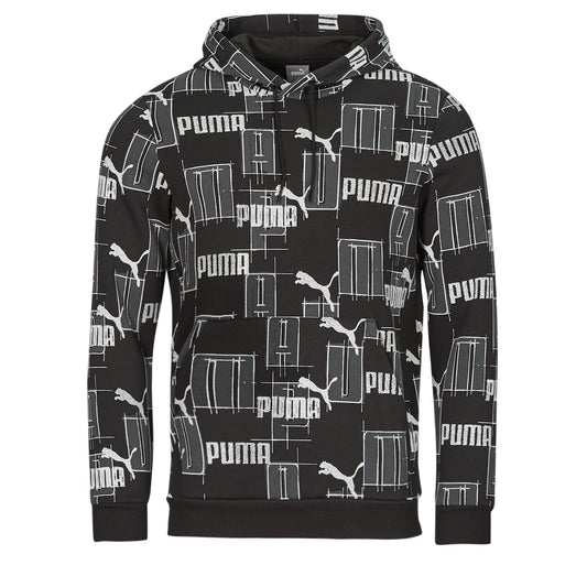 Felpa Uomo Puma  ESS+ LOGO LAB AOP HOODIE FL  Nero