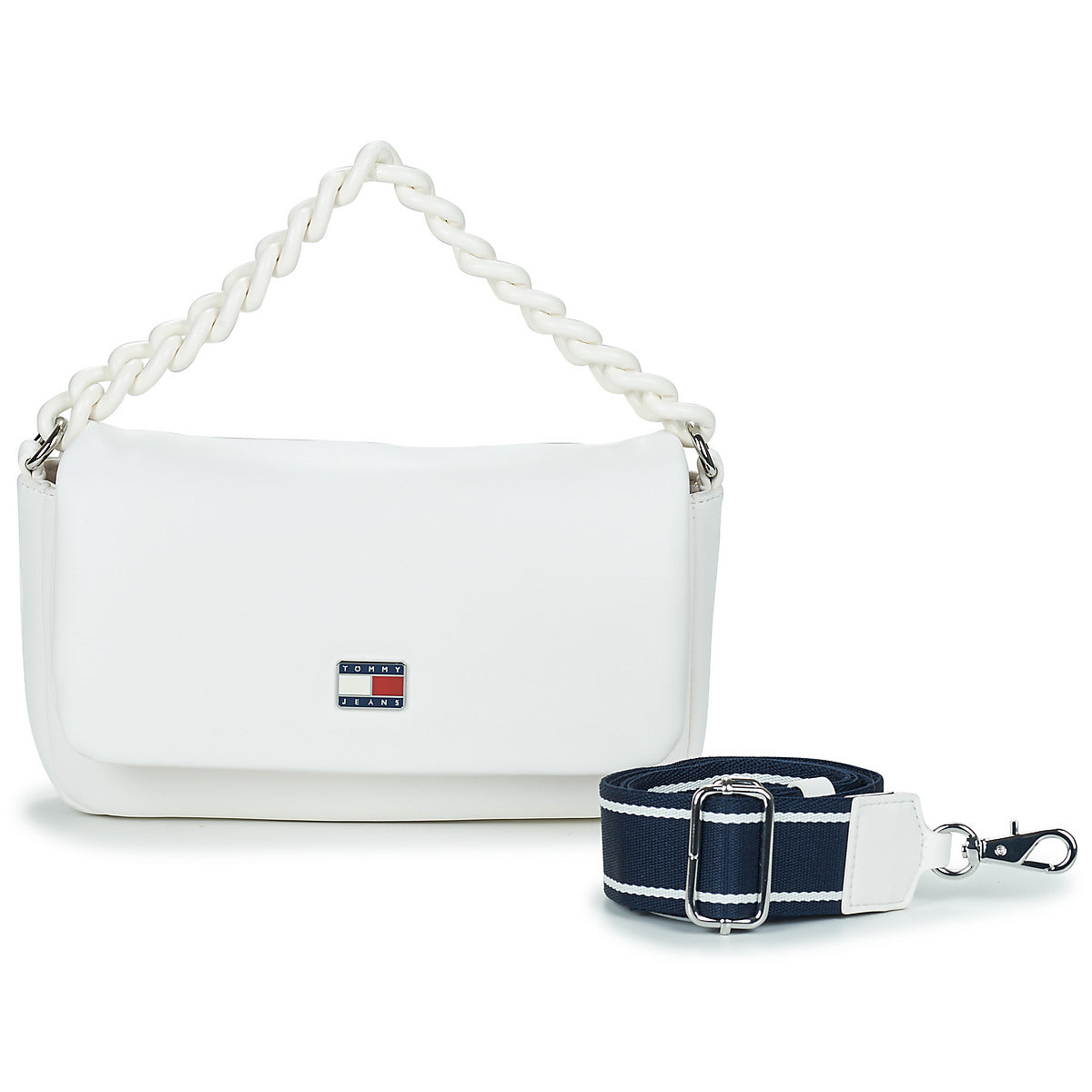 Borsa a spalla Donna Tommy Jeans  TJW CITY-WIDE FLAP CROSSOVER  Bianco