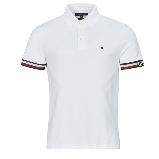 Polo Uomo Tommy Hilfiger  MONOTYPE FLAG CUFF SLIM FIT POLO  Bianco