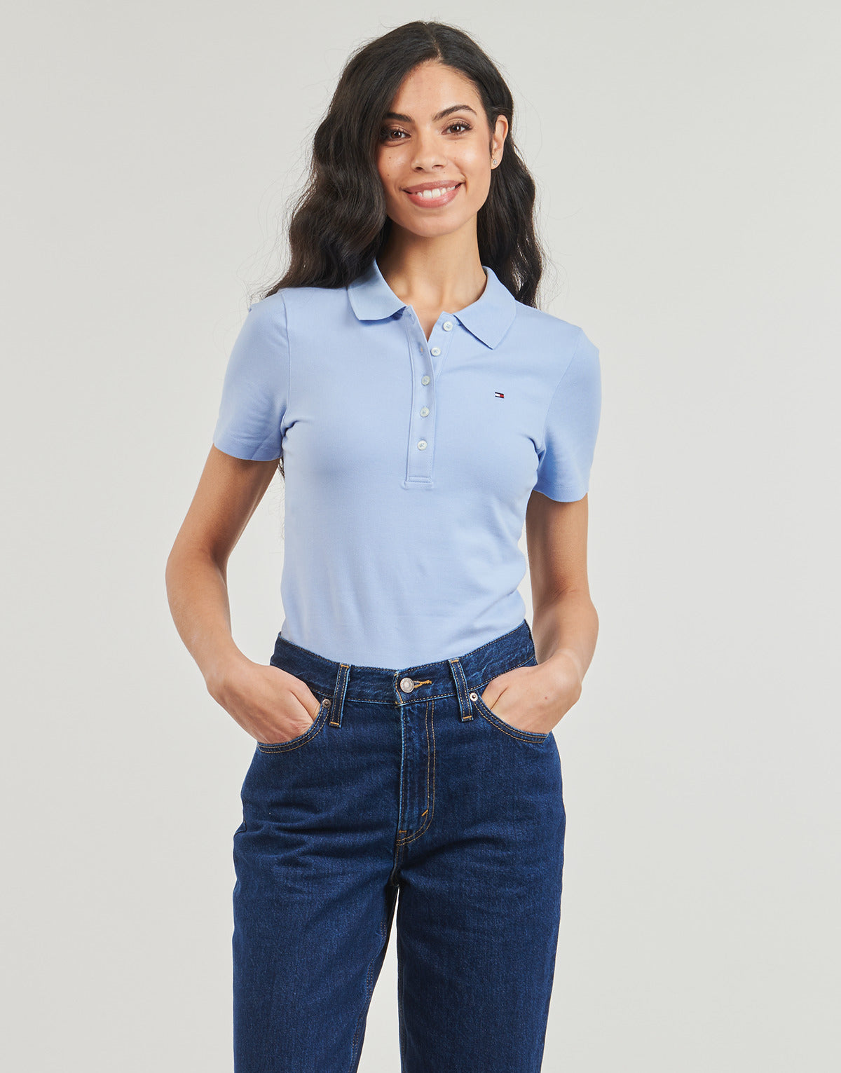 Polo Donna Tommy Hilfiger  1985 SLIM PIQUE POLO SS  Blu