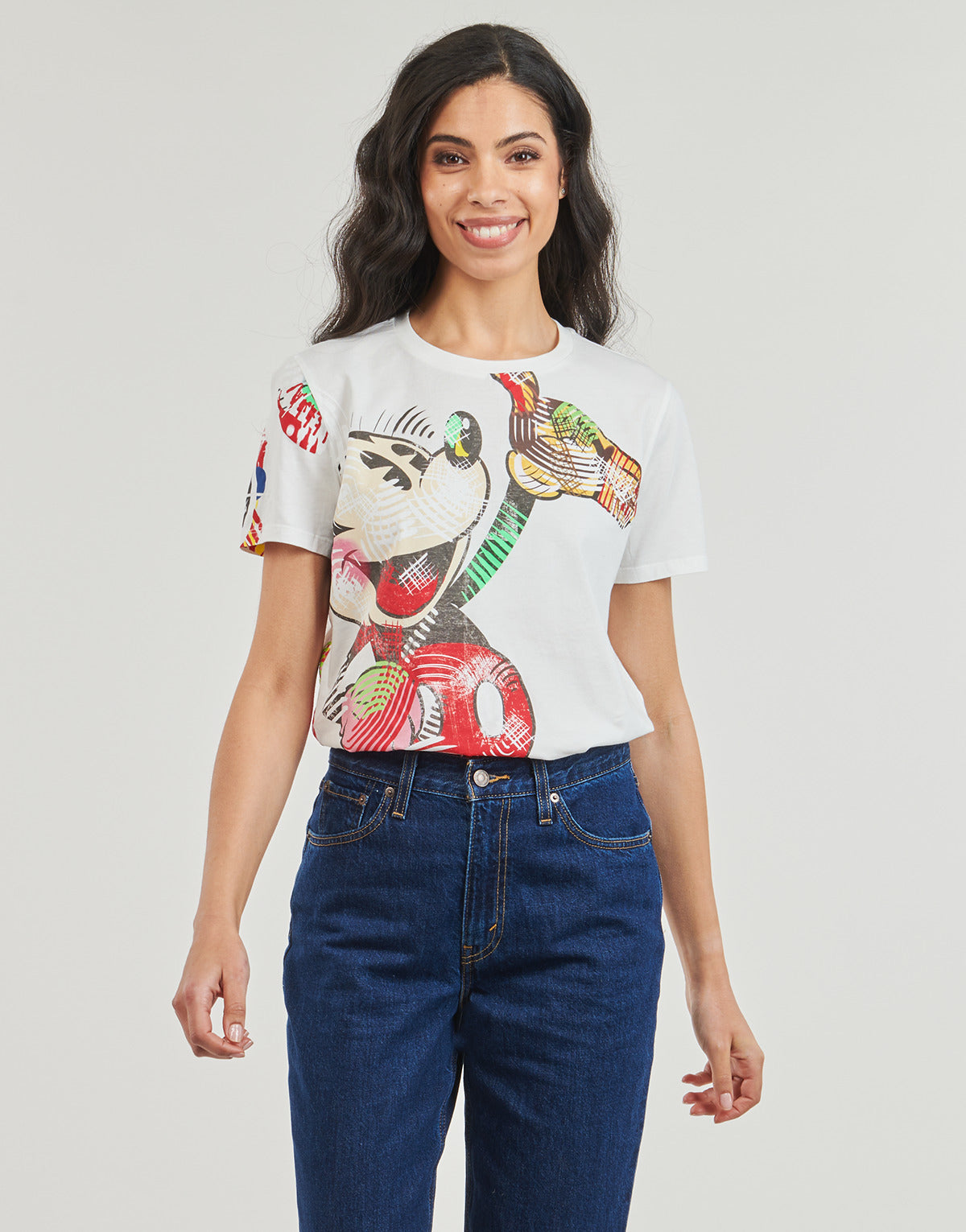 T-shirt Donna Desigual  TS_MICKEY LACROIX  Bianco