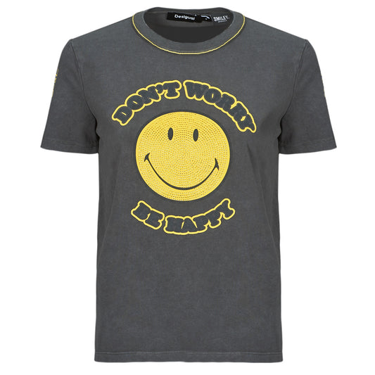 T-shirt Donna Desigual  TS_MORE SMILEY  Grigio