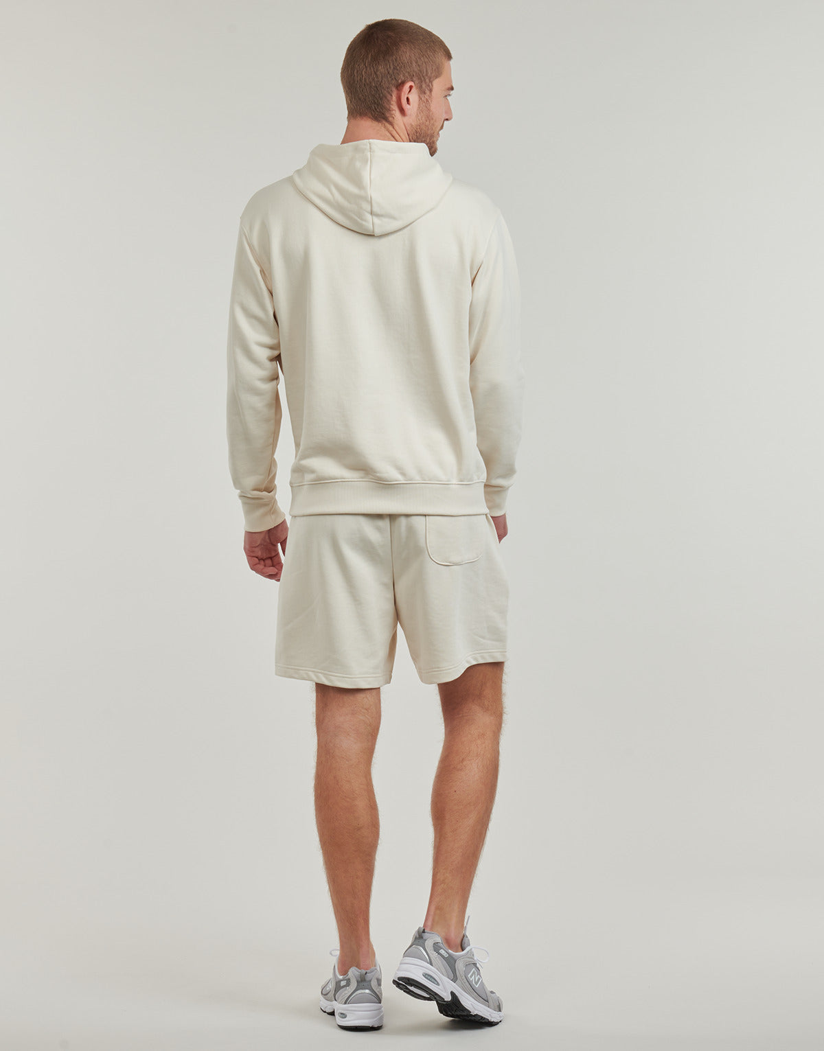 Felpa Uomo New Balance  BRUSHED SMALL LOGO HOODIE  Beige