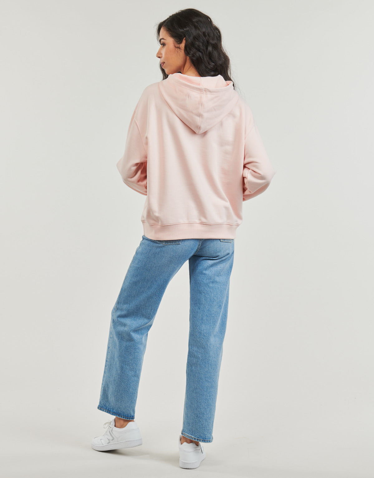 Felpa Donna New Balance  FRENCH TERRY SMALL LOGO HOODIE  Rosa