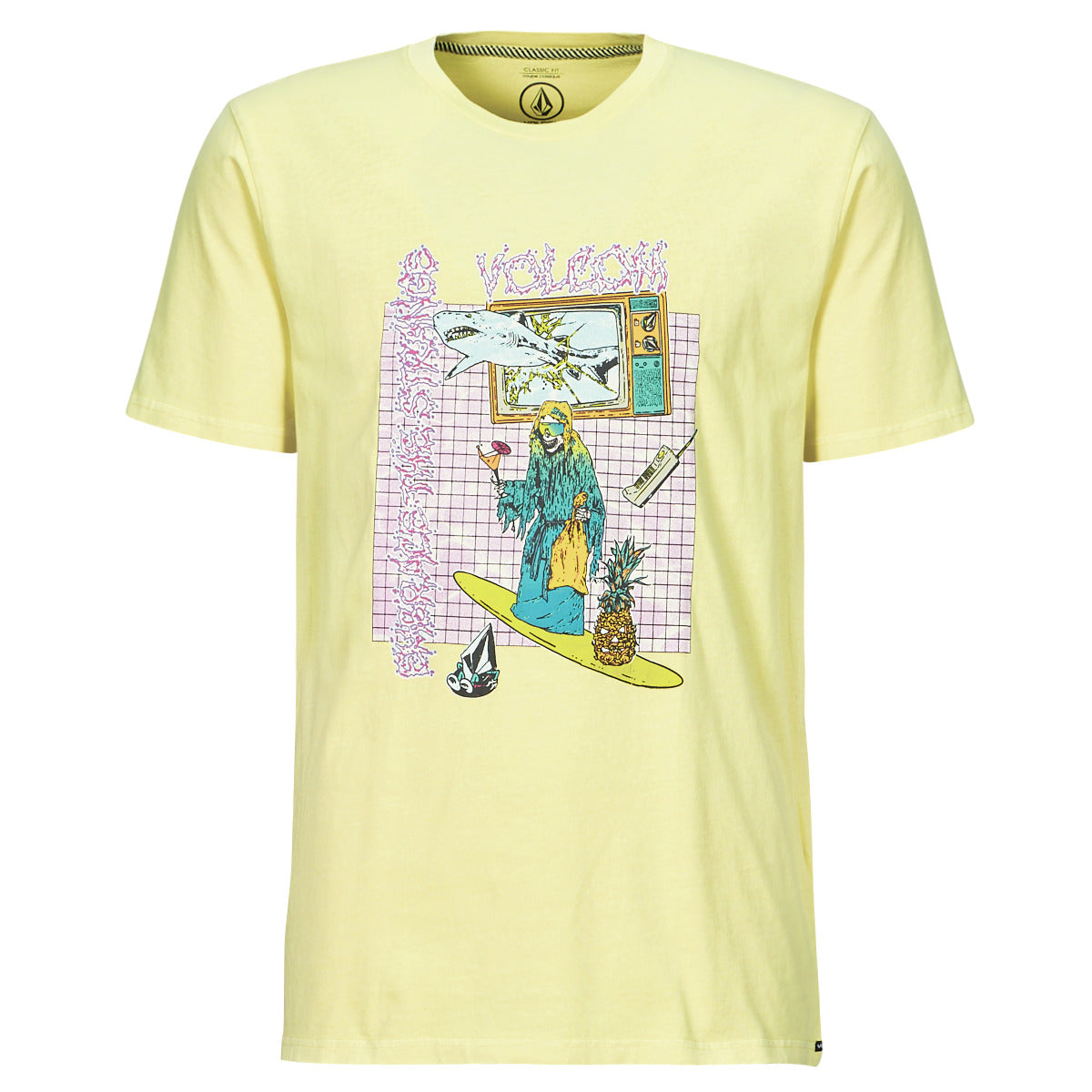 T-shirt Uomo Volcom FRENCHSURF PW SST Giallo