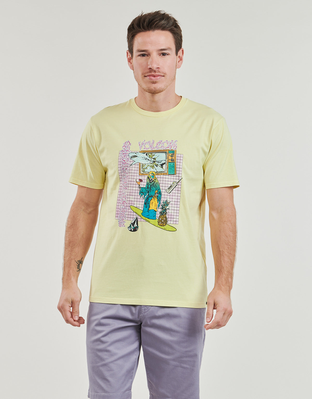T-shirt Uomo Volcom FRENCHSURF PW SST Giallo