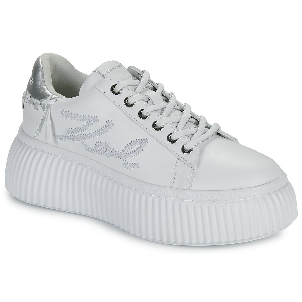 Sneakers basse Donna Karl Lagerfeld  KREEPER LO Whipstitch Lo Lace  Bianco