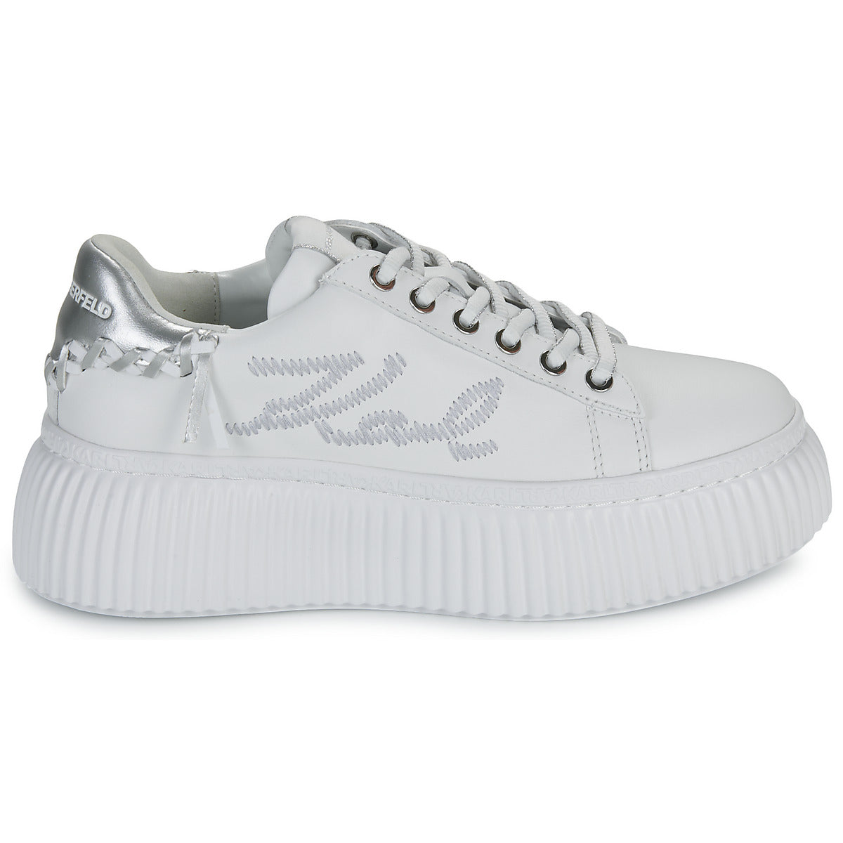 Sneakers basse Donna Karl Lagerfeld  KREEPER LO Whipstitch Lo Lace  Bianco