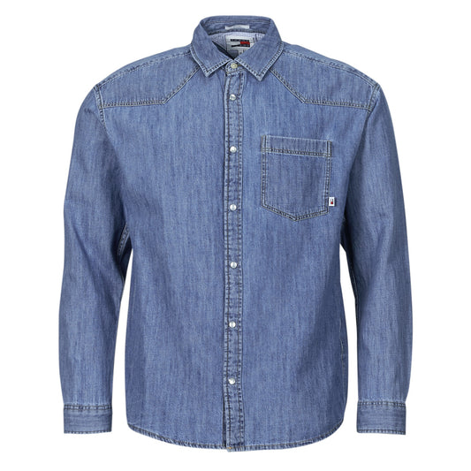 Camicia a maniche lunghe Uomo Tommy Jeans  TJM RLX WESTERN DENIM SHIRT  Blu