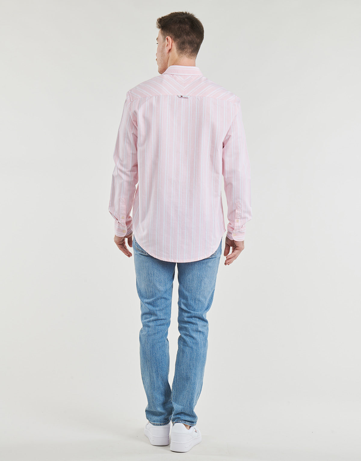 Camicia a maniche lunghe Uomo Tommy Jeans  TJM REG OXFORD STRIPESHIRT  Rosa