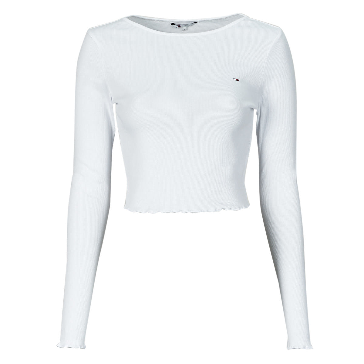 T-shirt Donna Tommy Jeans  TJW RUCHE RIB TOP LS  Bianco