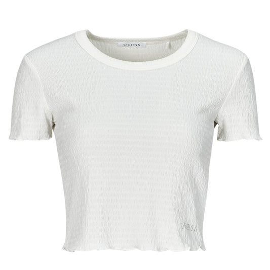 T-shirt Donna Guess  CN SMOKED  Bianco