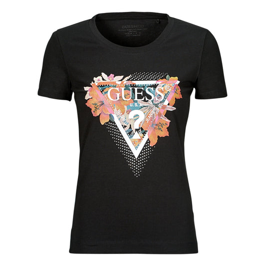 T-shirt Donna Guess  TROPICAL TRIANGLE  Nero