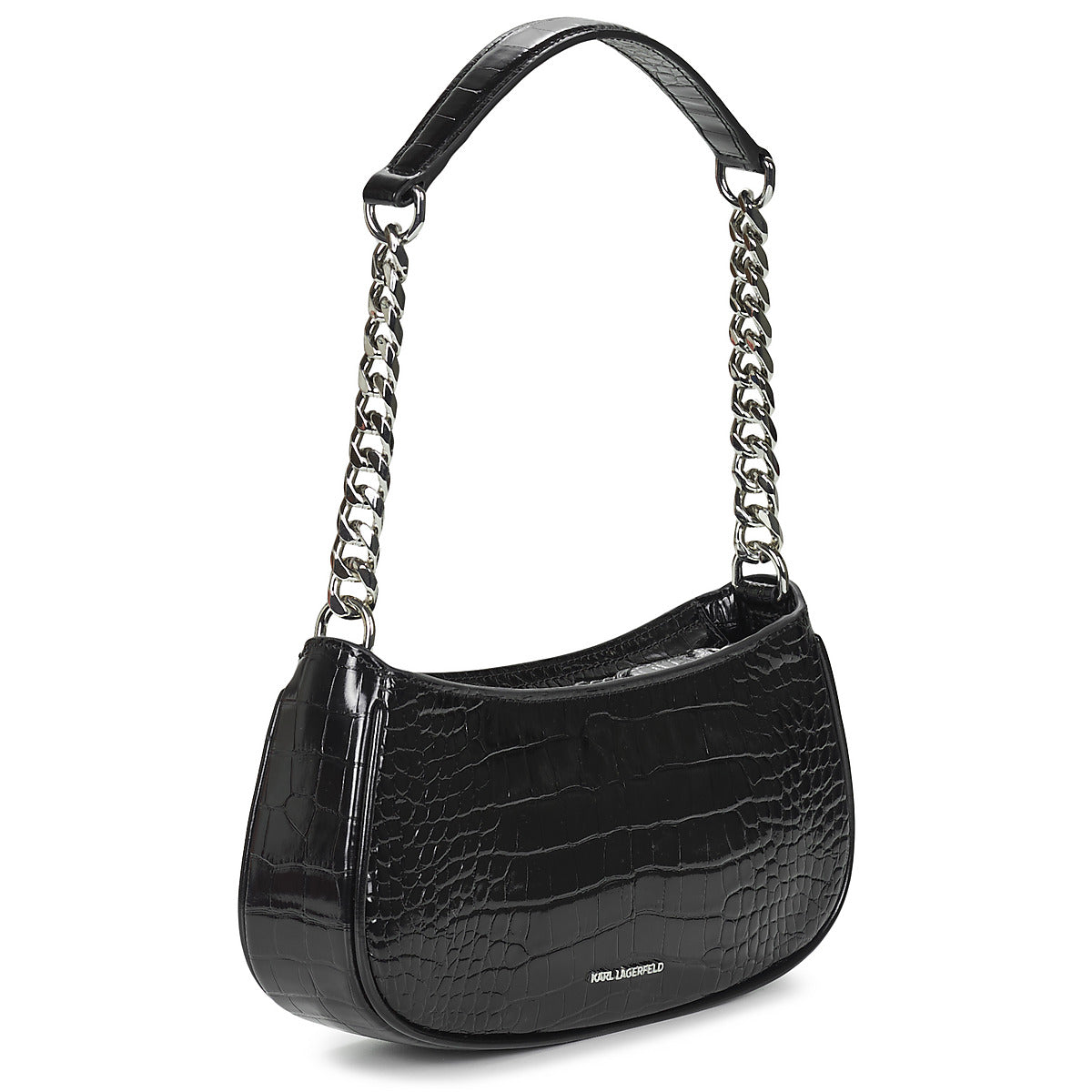 Borsa a spalla Donna Karl Lagerfeld  K/KAMEO SHOULDERBAG CROC  Nero