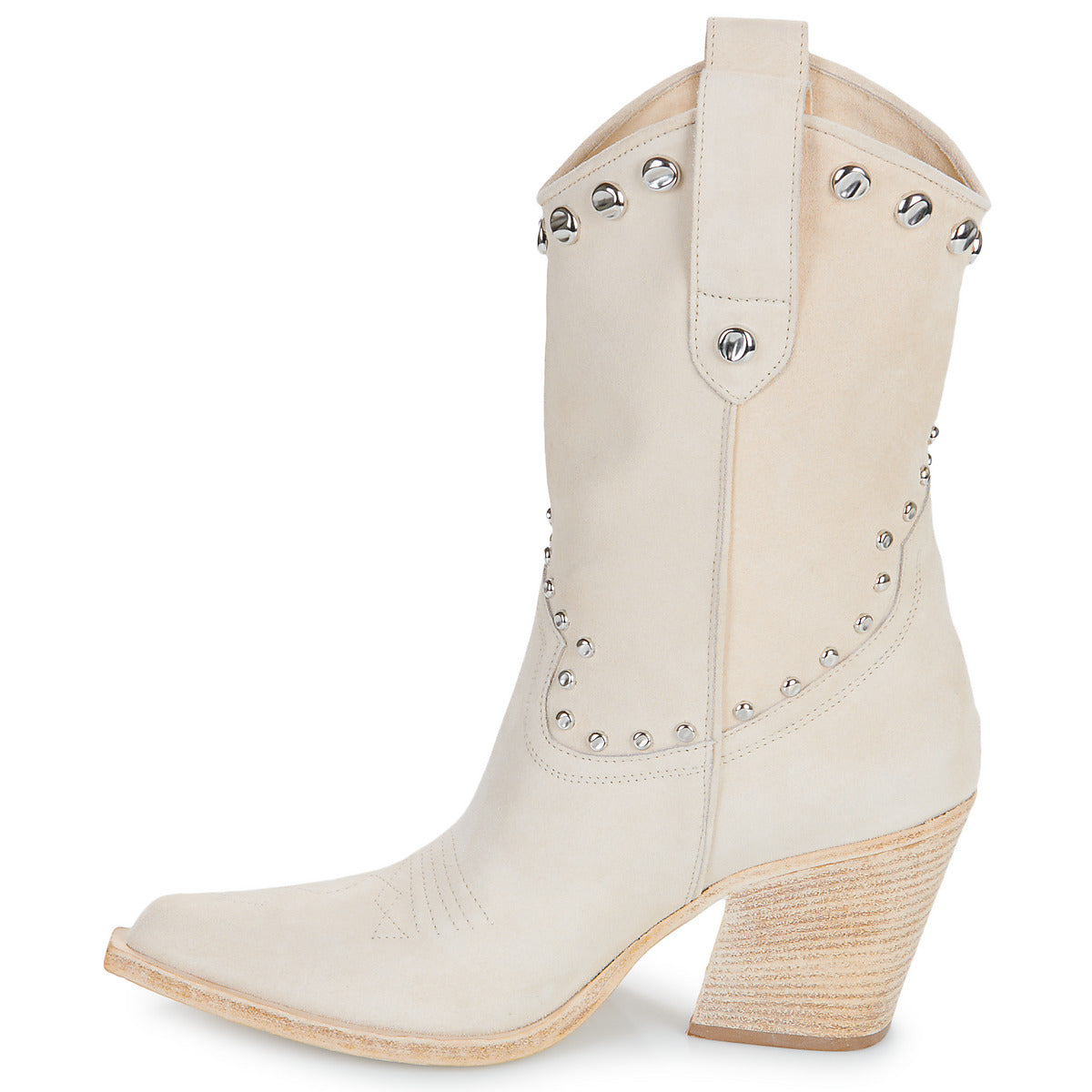Stivaletti Donna Fru.it 8570-944-CUOIO-GREZZO-VELOUR-AVORIO Beige