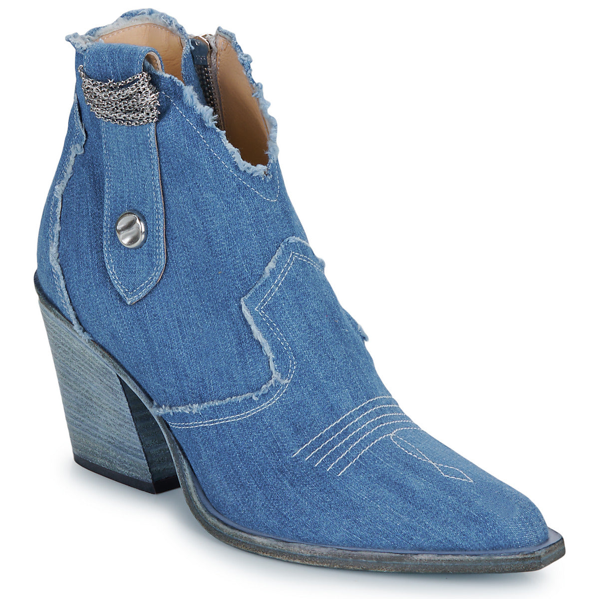 Stivaletti Donna Fru.it  8575-944-CUOIO-GREZZO-JEANS-LAVATO  Blu