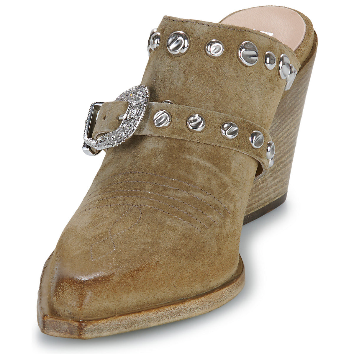 Scarpe Donna Fru.it 8586-944-CUOIO-GREZZO-VELOUR-PLANET Kaki