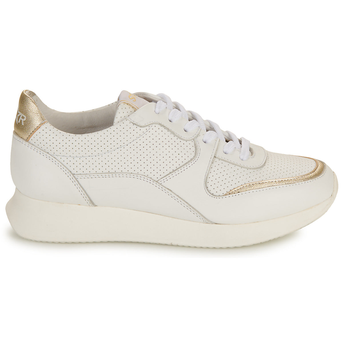 Sneakers basse Donna Myma 7715MY02-CUIR-BLANC-LAMINATO-PLATINE-CUIR-BLANC-PERFO Bianco