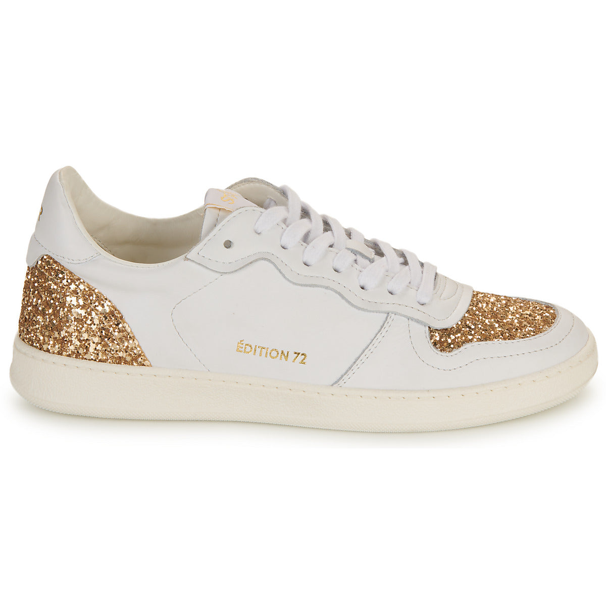 Sneakers basse Donna Myma 7616MY00-CUIR-BLANC-GLIT-PLATINE Bianco