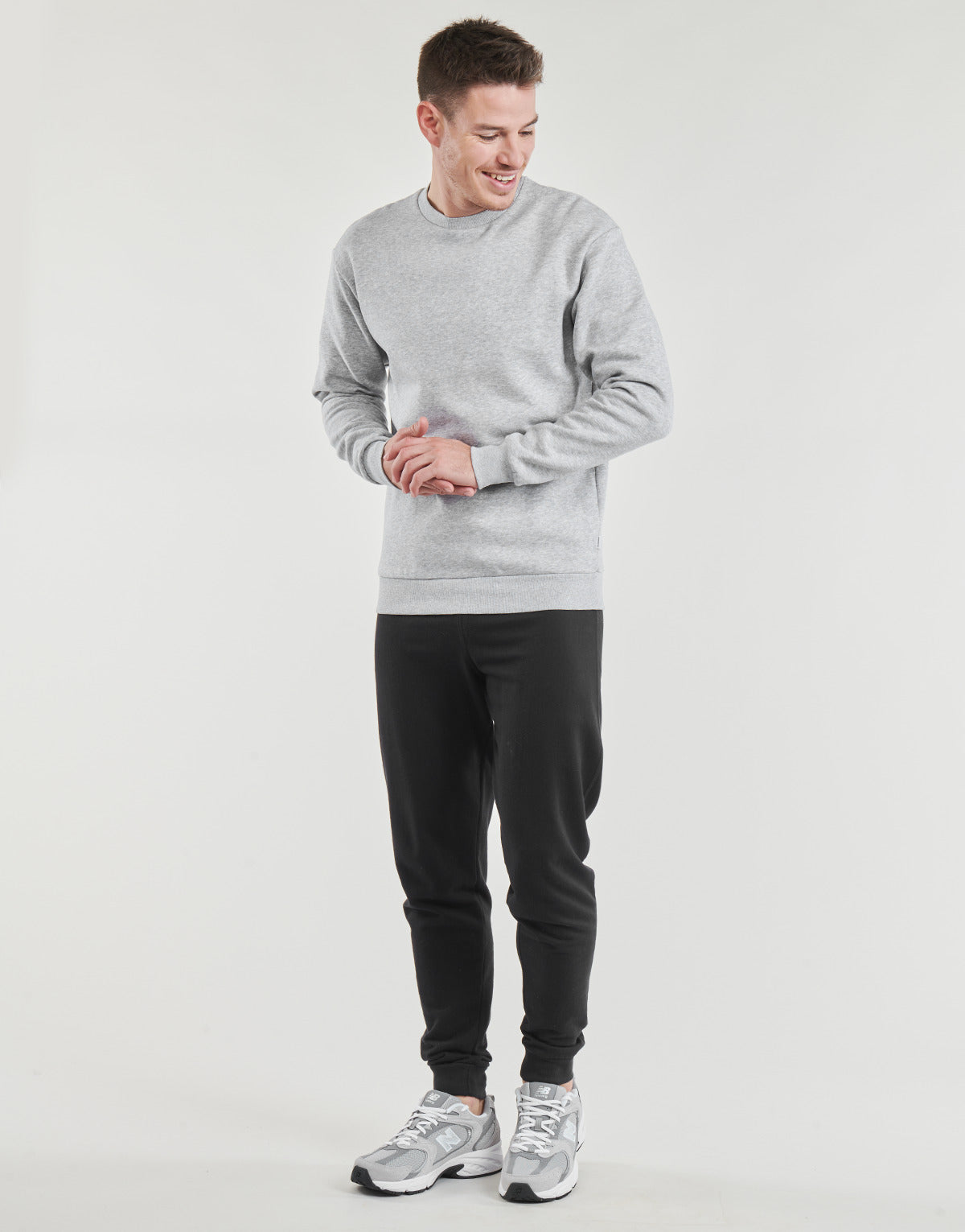 Felpa Uomo Jack & Jones  JJEBRADLEY SWEAT CREW  Grigio