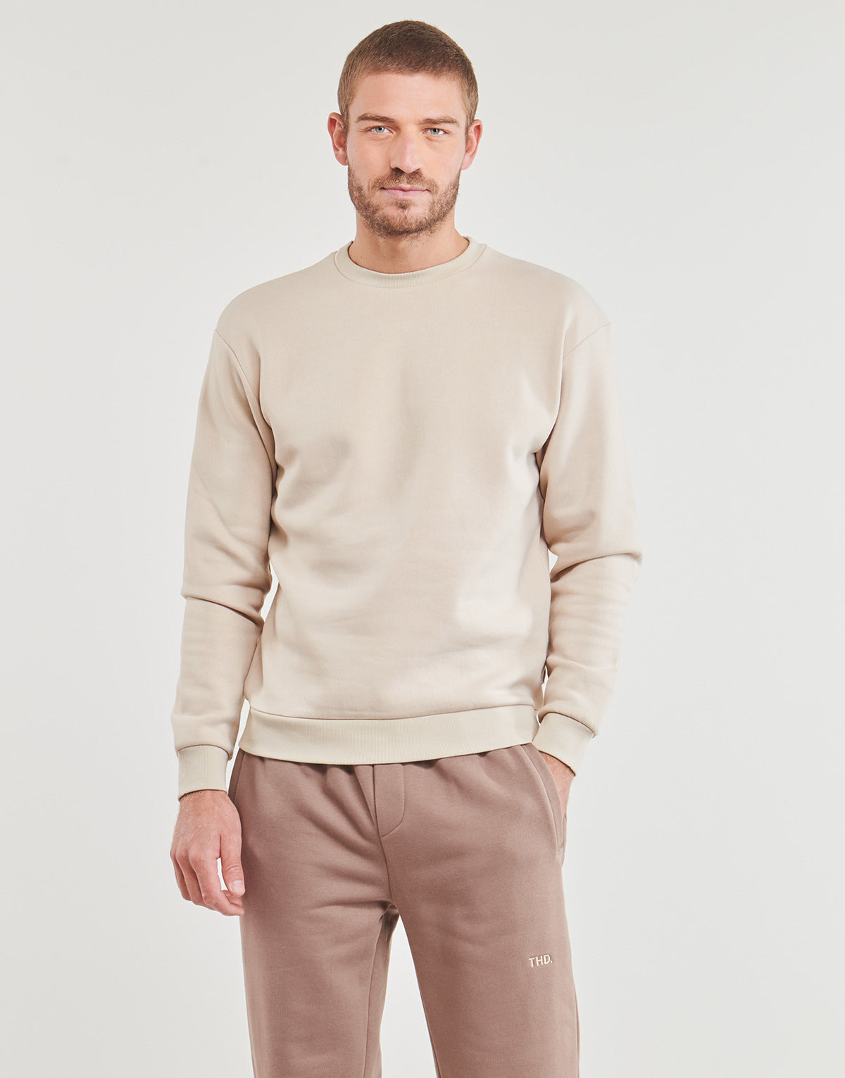 Felpa Uomo Jack & Jones  JJEBRADLEY SWEAT CREW  Beige