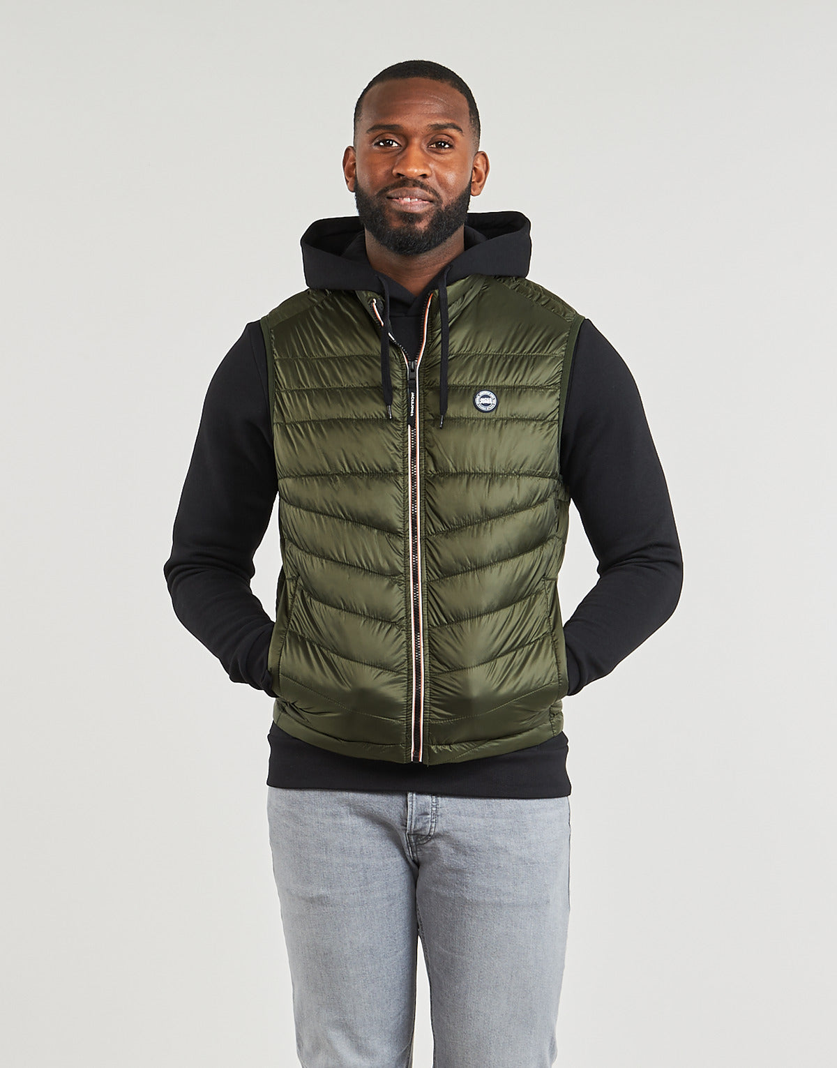 Piumino Uomo Jack & Jones  JJEHERO BODYWARMER COLLAR  Kaki