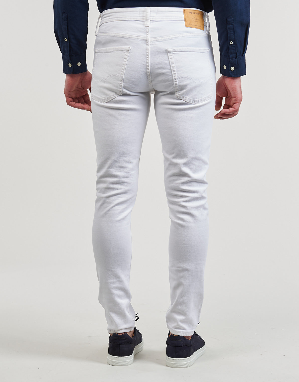 Jeans Slim Uomo Jack & Jones  JJIGLENN JJORIGINAL MF 221 SN  Bianco