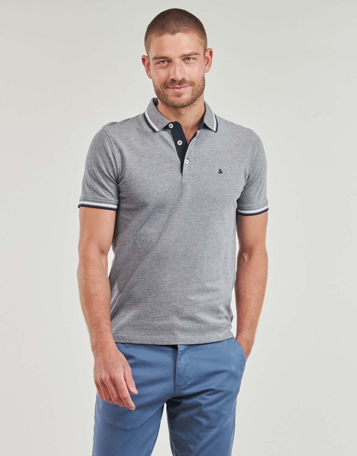 Polo Uomo Jack & Jones JJEPAULOS POLO SS Blu