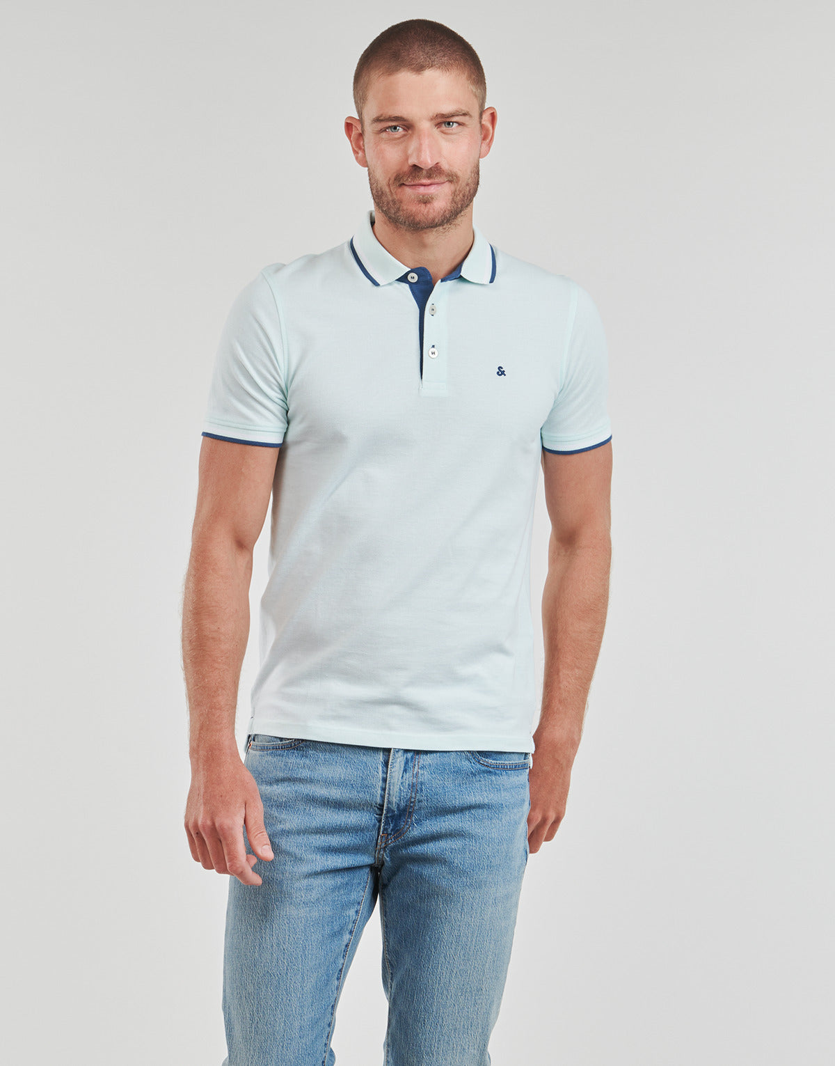 Polo Uomo Jack & Jones JJEPAULOS POLO SS Blu