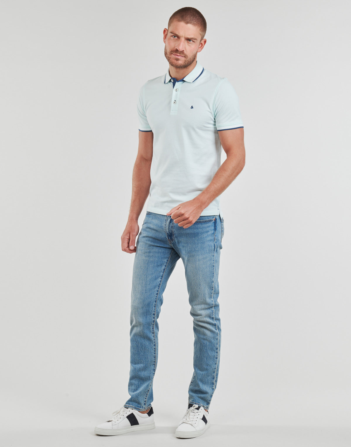 Polo Uomo Jack & Jones JJEPAULOS POLO SS Blu