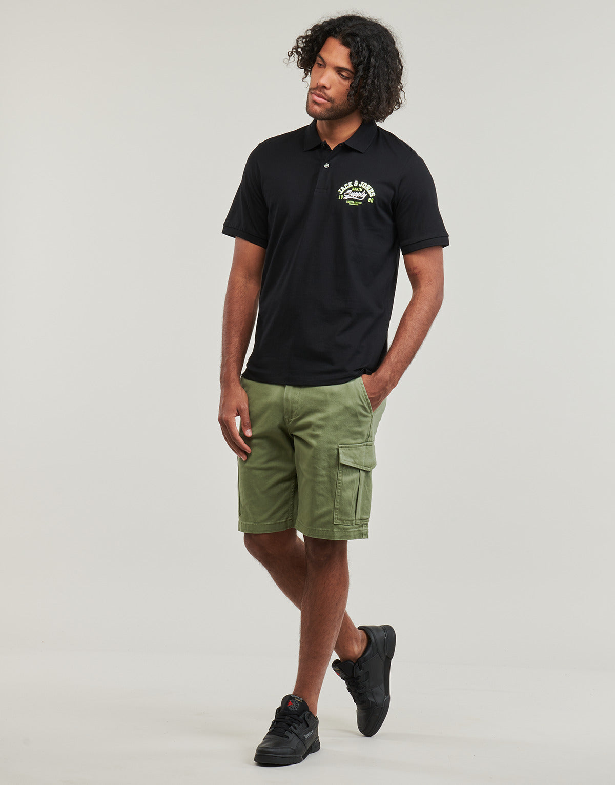 Polo Uomo Jack & Jones JJELOGO POLO SS 2 COL SS24 SN Nero