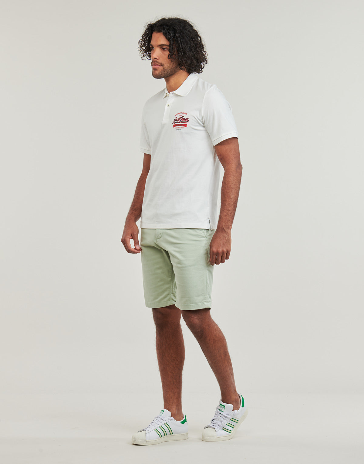Polo Uomo Jack & Jones JJELOGO POLO SS 2 COL SS24 SN Bianco